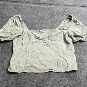 Abercrombie & Fitch Sage Puff Sleeve Blouse